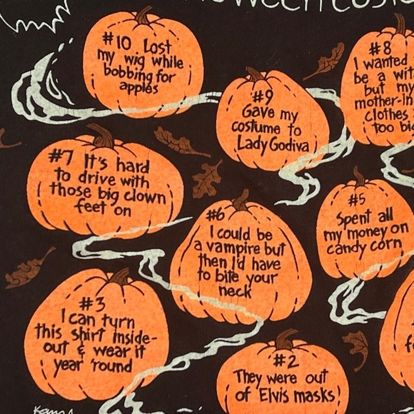 Vintage 80s Halloween Costume Pumpkin Trick or Treat 1980s tshirt - Picture 5 of 7